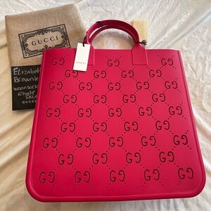 Gucci Kids supreme GG rubber tote bag 
Raspberry pink. Brand new w/ receipt
